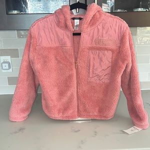 Brand new Guess pink blush cozy warm hooded jacket with zipper